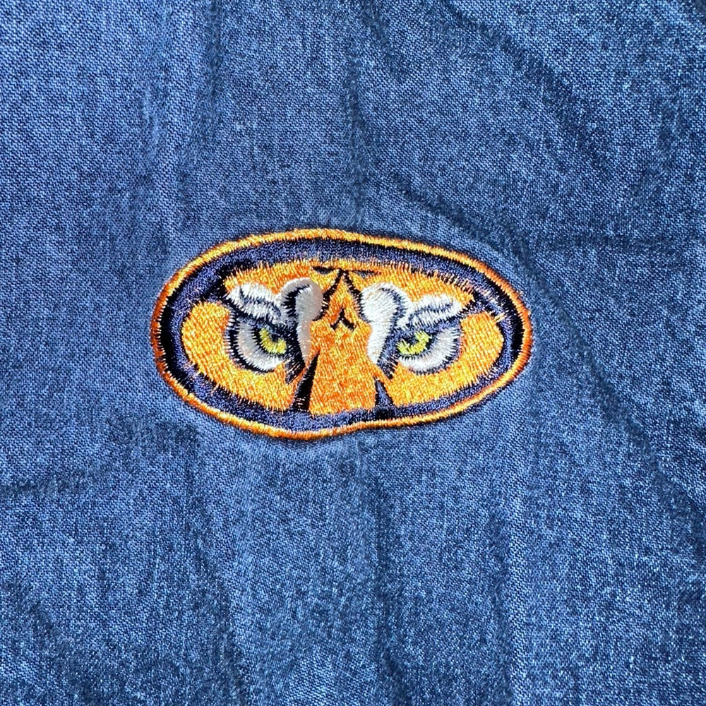Women’s Castles Sport Hooded Jean Jacket XL Blue Auburn Tigers University Zip Up - Picture 3 of 12